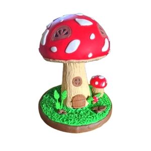 Mushroom Fairy Garden Clay Starter Centerpiece Mini House Sculptur 🧚‍♂️🧚‍♀️